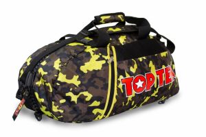 Torba sportowa TOP TEN z funkcją plecaka 55 x 29 x 27 cm TOR-P8A camouflage żółty