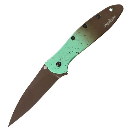 Kershaw - Nóż składany EDC Leek - Wharncliffe - Tip Safety Lock - SpeedSafe - Miętowy