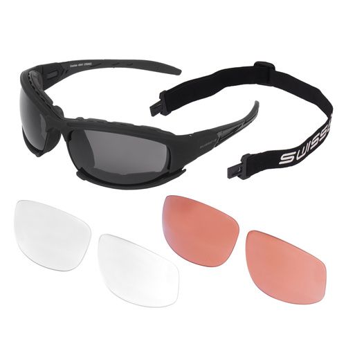 Swiss Eye - Okulary balistyczne Guardian z zestawem wizjerów - Czarne